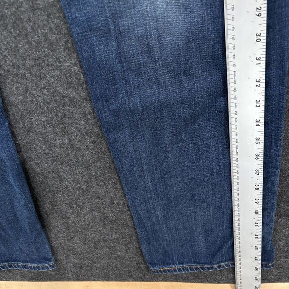 Levis 505 Jeans Men's 38x34 Blue Faded Denim Straight Leg Regular Fit Stretch - Picture 6 of 13